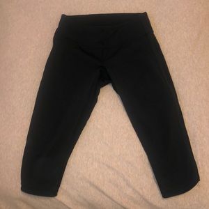 High-Waisted Black Lululemon Cropped Leggings